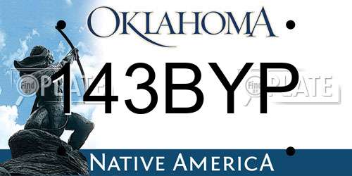 143BYP Oklahoma License Plate