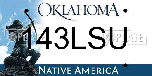 143LSU Oklahoma License Plate