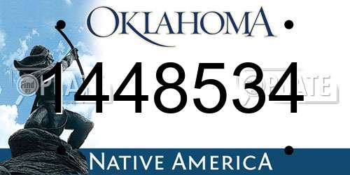 1448534 Oklahoma License Plate