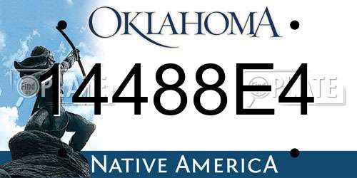 14488E4 Oklahoma License Plate