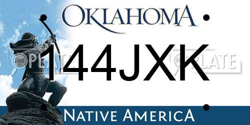 144JXK Oklahoma License Plate