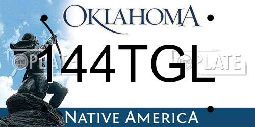 144TGL Oklahoma License Plate