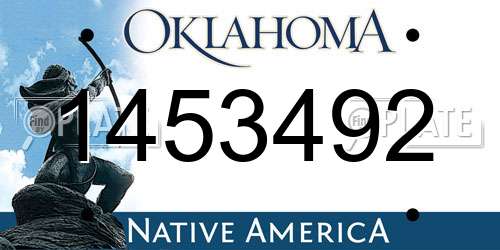 1453492 Oklahoma License Plate