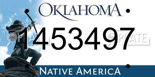 1453497 Oklahoma License Plate
