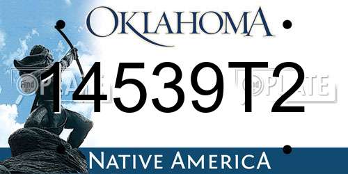 14539T2 Oklahoma License Plate