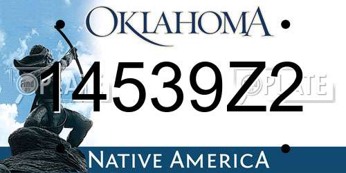 14539Z2 Oklahoma License Plate