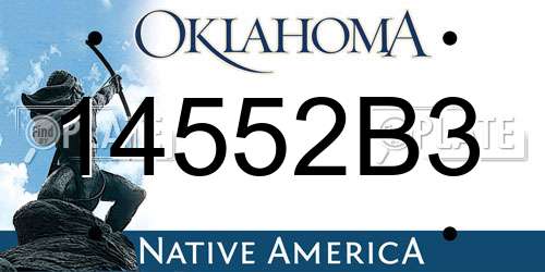 14552B3 Oklahoma License Plate