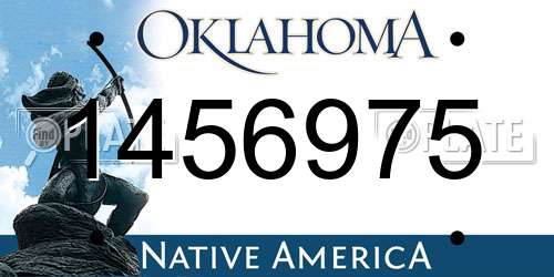 1456975 Oklahoma License Plate