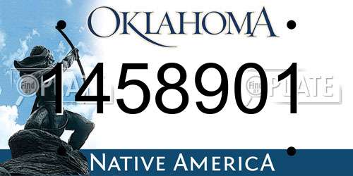 1458901 Oklahoma License Plate