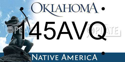 145AVQ Oklahoma License Plate