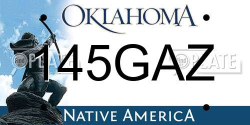 145GAZ Oklahoma License Plate