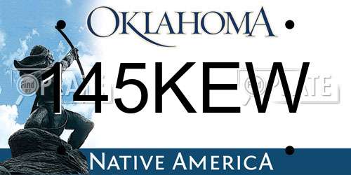 145KEW Oklahoma License Plate
