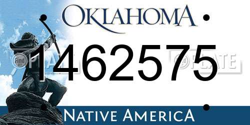 1462575 Oklahoma License Plate