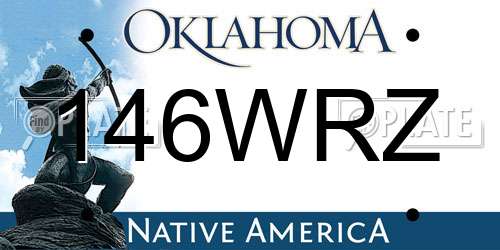 146WRZ Oklahoma License Plate