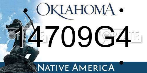 14709G4 Oklahoma License Plate
