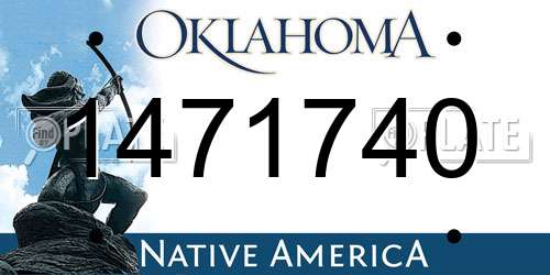 1471740 Oklahoma License Plate