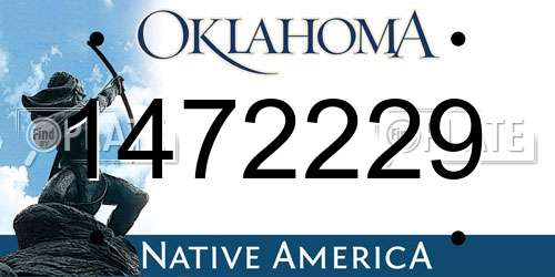 1472229 Oklahoma License Plate