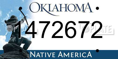 1472672 Oklahoma License Plate