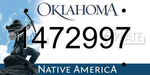 1472997 Oklahoma License Plate