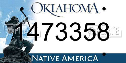 1473358 Oklahoma License Plate