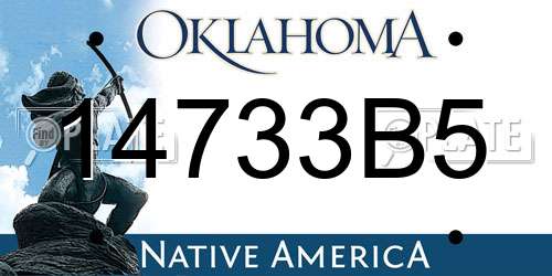 14733B5 Oklahoma License Plate