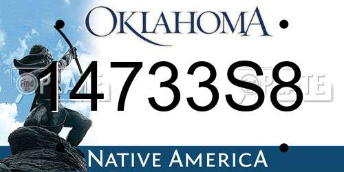 14733S8 Oklahoma License Plate