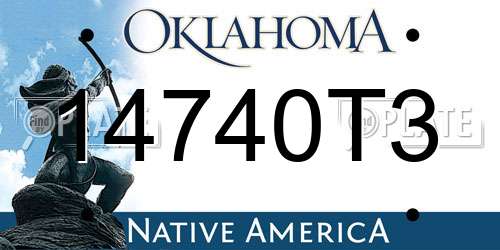 14740T3 Oklahoma License Plate