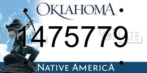 1475779 Oklahoma License Plate