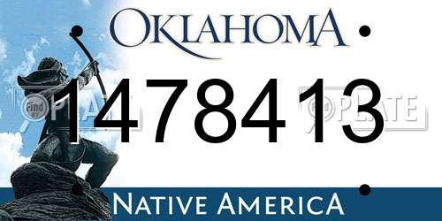 1478413 Oklahoma License Plate