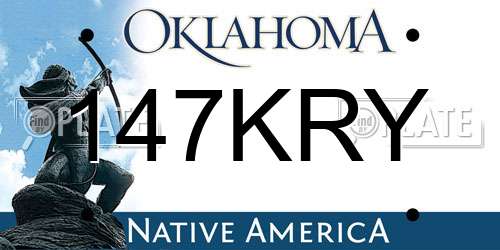 147KRY Oklahoma License Plate