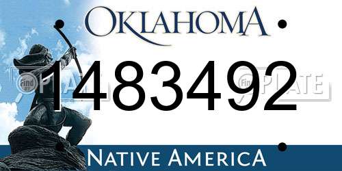1483492 Oklahoma License Plate