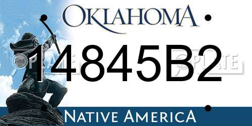 14845B2 Oklahoma License Plate