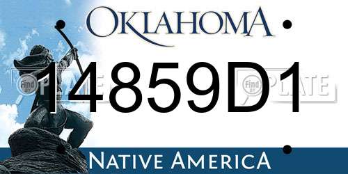 14859D1 Oklahoma License Plate