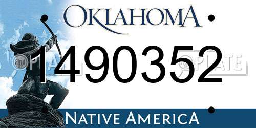 1490352 Oklahoma License Plate