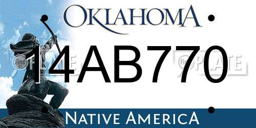 14AB770 Oklahoma License Plate