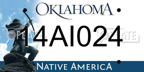 14AI024 Oklahoma License Plate