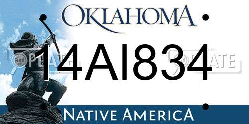 14AI834 Oklahoma License Plate