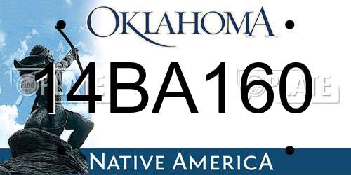 14BA160 Oklahoma License Plate