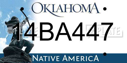 14BA447 Oklahoma License Plate