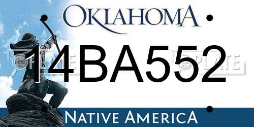 14BA552 Oklahoma License Plate