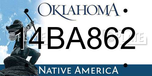 14BA862 Oklahoma License Plate
