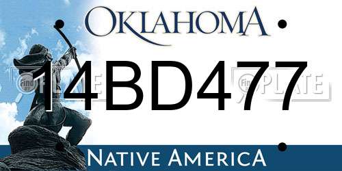 14BD477 Oklahoma License Plate