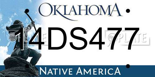 14DS477 Oklahoma License Plate