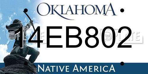 14EB802 Oklahoma License Plate