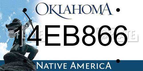 14EB866 Oklahoma License Plate