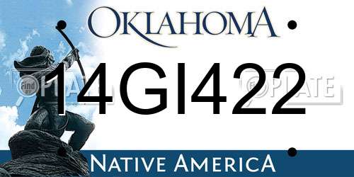 14GI422 Oklahoma License Plate