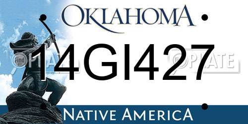 14GI427 Oklahoma License Plate