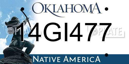 14GI477 Oklahoma License Plate