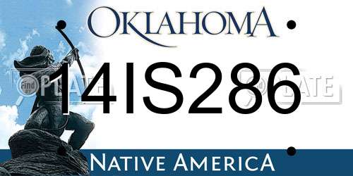 14IS286 Oklahoma License Plate