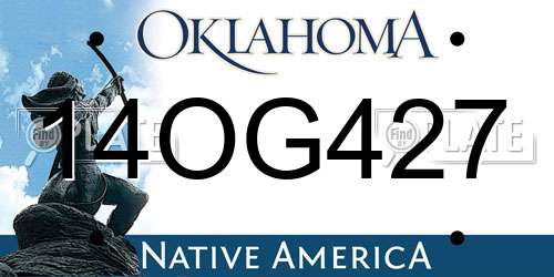 14OG427 Oklahoma License Plate